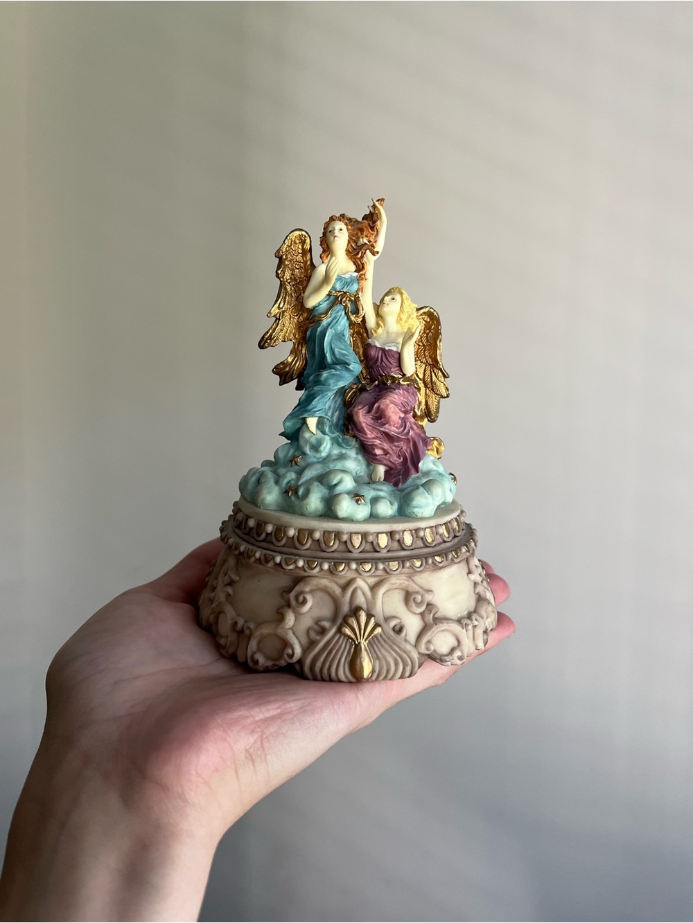VTG Hand-Painted Working Angel Music Box